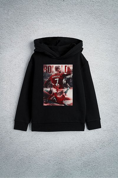 Darkia Cristiano Ronaldo CR7 Custom Design Printed Hooded Kids Men's Sweatshirt