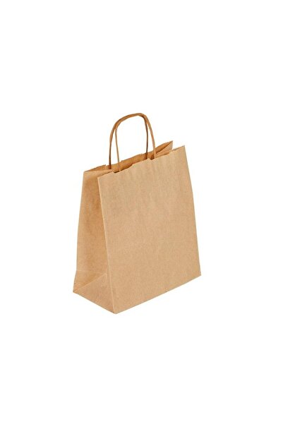 GİZPAK Kraft Burgu Saplı Çanta 22x28x12 Cm 50 Adet