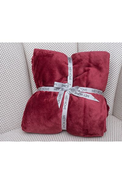 MEYHOME Wellsoft Plush TV Blanket (150x200 cm) Claret Red