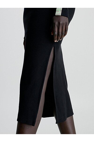 Calvin Klein LOGO ELASTIC RIB LONG DRESS