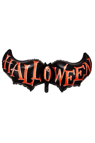 parti sürprizi Halloween Bat Shaped Foil Balloon with Halloween Writing