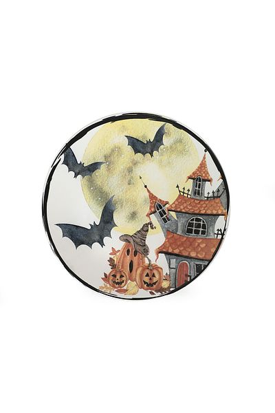 Keramika Farfurie de Servire Lună de Halloween 26 Cm Lățime - 19947