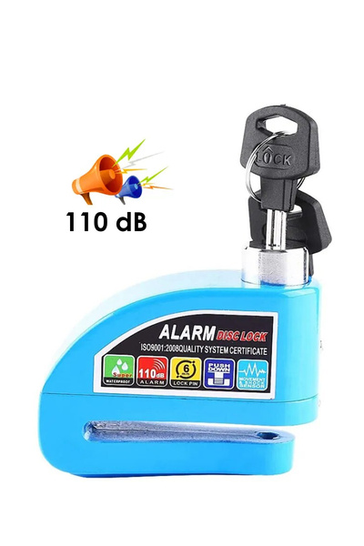 TECHNOMEN Motosiklet Alarmlı Çelik Disk Kilidi 110 Desibel Ses 7 Pin Girişli ...