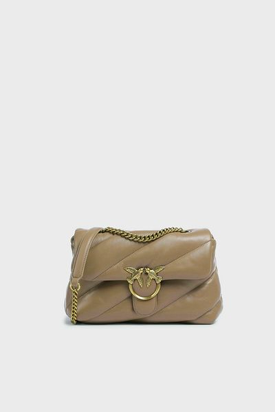 PİNKO Pinko Metal Logo Originálna kožená taška na retiazku BAG 100038 A0F2 D01Q