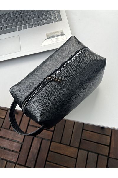 DERKON BUSY BLACK 100% GENUINE LEATHER HANDBAG