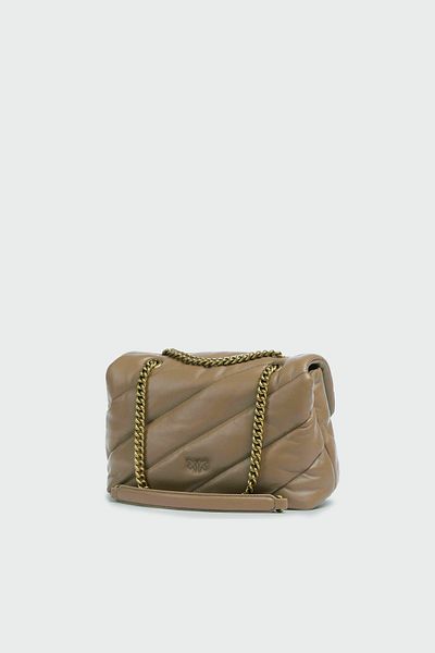 PİNKO Pinko Metal Logo Originálna kožená taška na retiazku BAG 100038 A0F2 D01Q