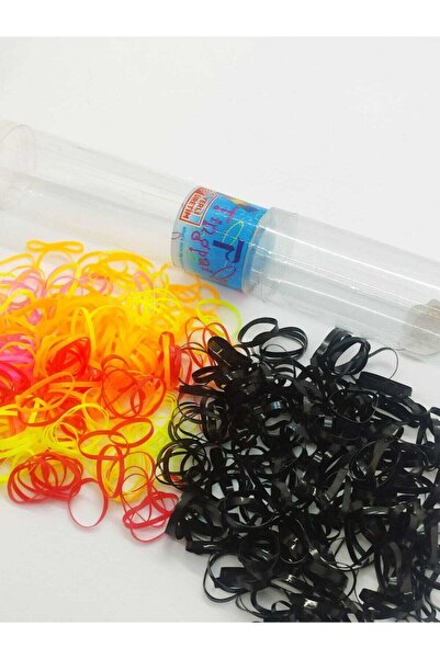 tingpai Μαύρη χοντρή και πολύχρωμη πόρπη από καουτσούκ Perm, μεγάλη, 2 κουτιά