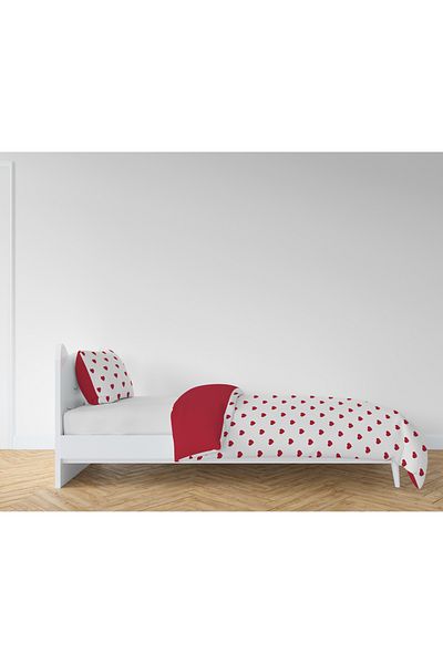 Pusula Home Heart Duvet Set Red Single