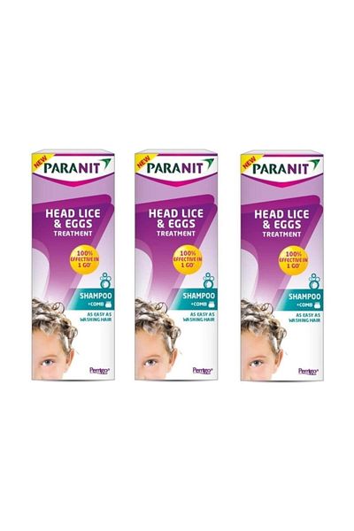 Paranit 100 مل علاج لقمة الرأس والخل - 3 علب شامبو