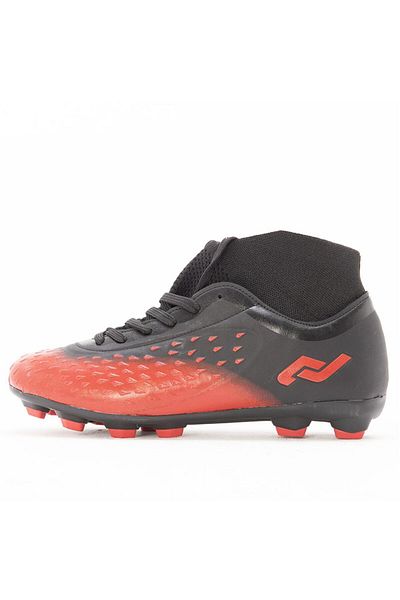 Jump 29672 Red Black Detailed Lace Up Ankle Socks Crampon Astroturf Football Shoes