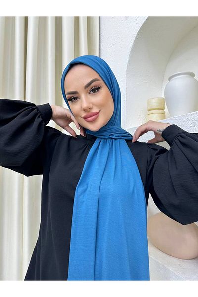 useev Combed Cotton Shawl Petrol Blue 0001