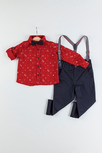 Gold Class Kidswear New Year's Concept Boy's Suit with Salopette and Shirt
