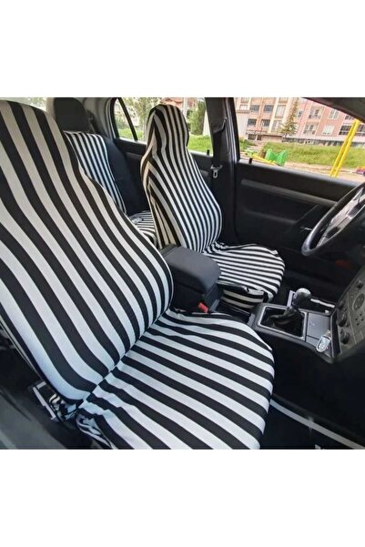 ototuningmerkezi Çizgili Oto Koltuk Kılıfı Siyah Beyaz Koltuk Kılıfı Zebra Koltuk Kılıfı