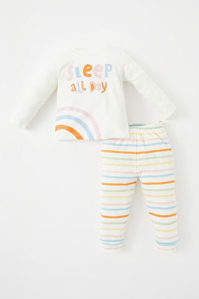 DeFacto Baby Girl Striped Long Sleeve Pajama Set