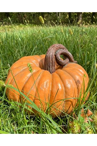 PİTAYA SANAT Turuncu Balkabağı Dekoratif Obje 30 cm /Halloween Dekorasyon