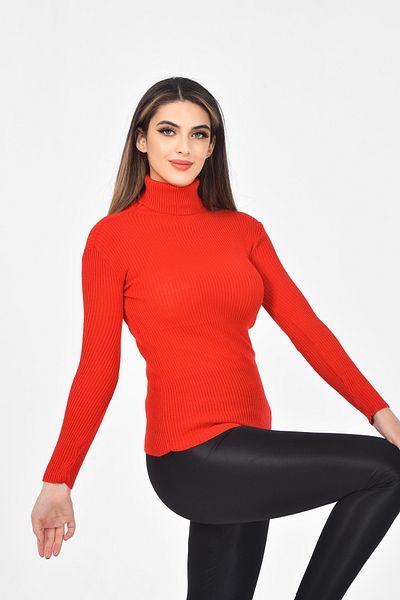 Cloudy Kids Women's Corded Turtleneck Knitwear Sweater