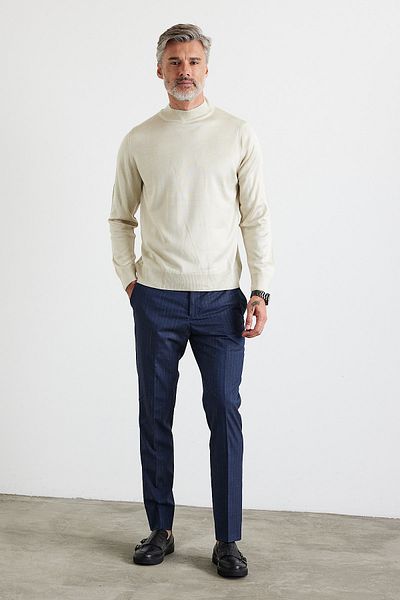 Livio Ferri Men's Standard Fit Regular Cut Half Turtleneck Sweater