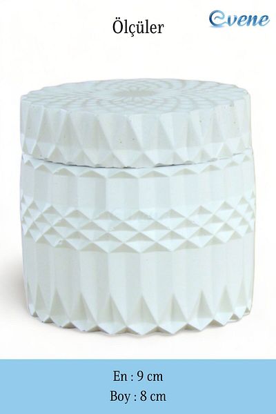 Evene White Colored Sugar Bowl with Lid Model 13