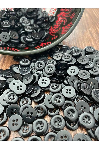 canan dizayn 11.5 MM BLACK SHIRT BUTTON (30 PIECES)