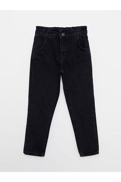 LC Waikiki Pantaloni de jeans pentru fete de bază din bumbac negru LCW Kids