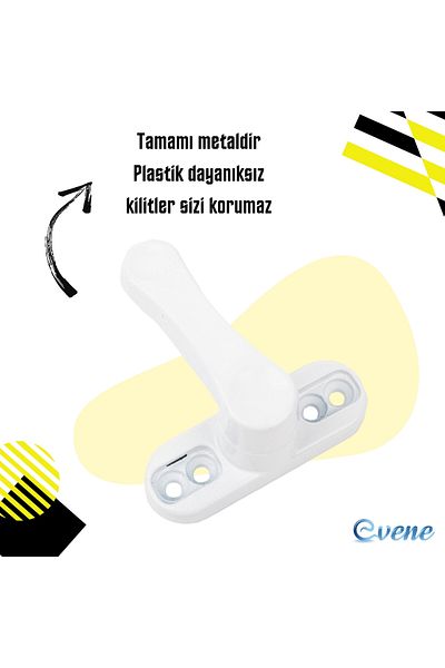 Pandogo Window Lock 10 Pieces Pullable Door and Window Safety Apparatus Security Product Lock White