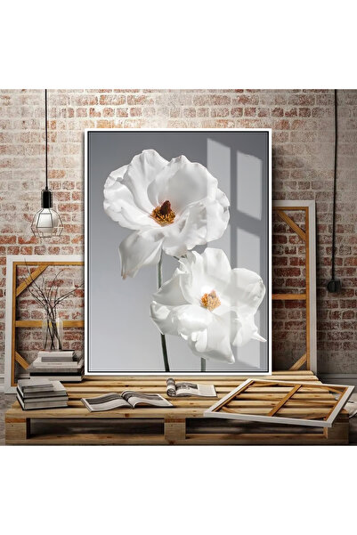 Harika bir ev HARİKABİREV|ÇİÇEK ANTRASİT GRİ EN SEVİLEN ÇİÇEK TABLOSU |ÇERÇEV...