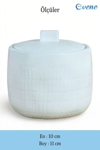 Evene Sugar Bowl with Lid - Dragee - White Color - Model 17
