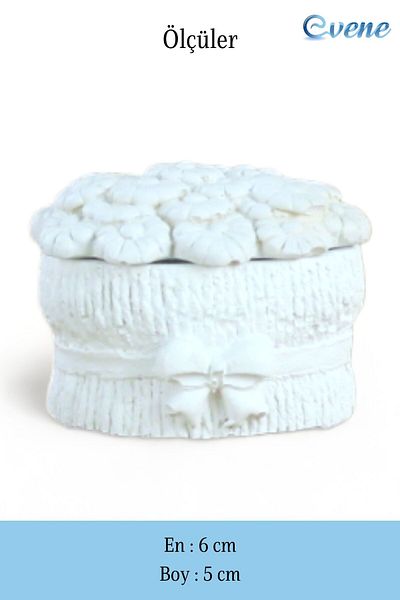 Evene Candy Bowl with Lid Dragee Candy Bowl White Color Model 19