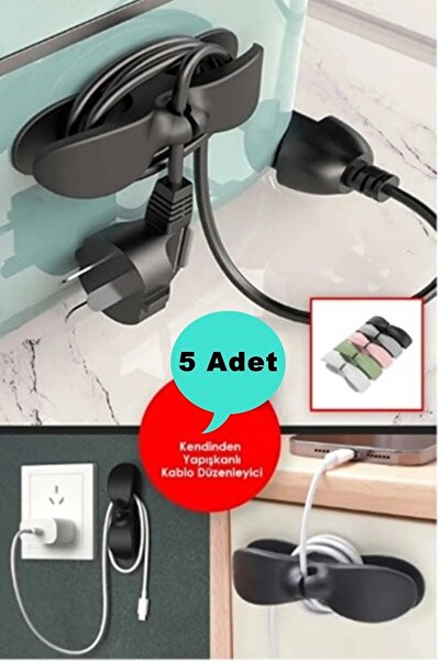 BEYZANA 5 Adet Yapışkanlı Airfryer Kablo Sabitleyici Düzenleyici Çok Amaçlı K...
