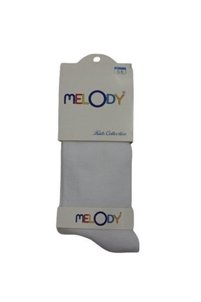MELODY Girl's 5-6 Years Old White Colored Plain Cotton Lycra Pantyhose