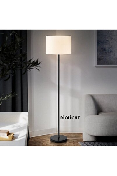RİOLİGHT RUSTİK,VİNTAGE,RETRO3 SİYAH METAL GÖVDE KREM KUMAŞ BAŞLIK 1XE27 LAMBADER KÖŞE LAMBASI