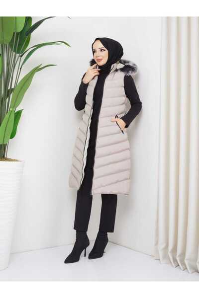 KMKkombin Новий сезон жіночий довгий надувний жилет з капюшоном