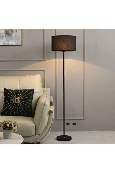 RİOLİGHT RUSTİK,VİNTAGE,RETRO3 SİYAH METAL GÖVDE SİYAH KUMAŞ BAŞLIK 1XE27 LAMBADER KÖŞE LAMBASI