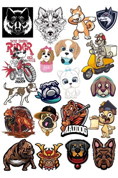 Reysa Tasarım مجموعة ملصقات للكلاب مكونة من 16 20 قطعة للهاتف والكمبيوتر اللو...