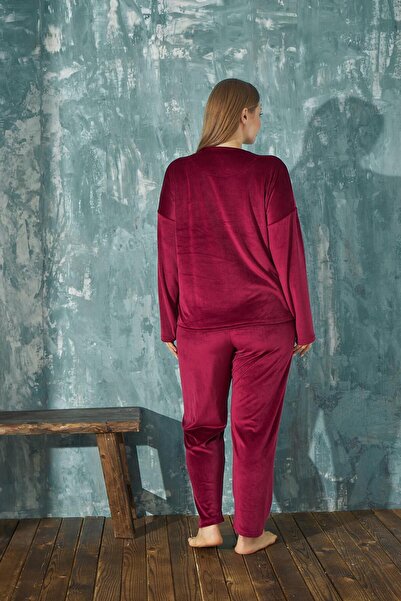 Mihra 13208-1 Soft Velvet Large Size Pajama Set