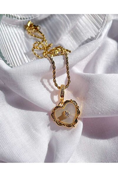 LEIDORY Women's Twisted Chain Steel Heart Necklace