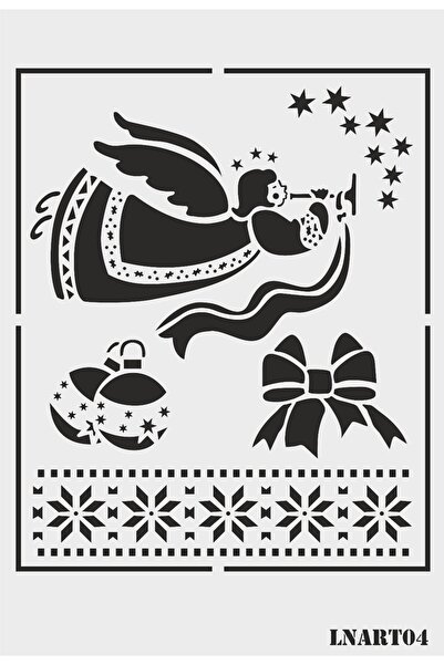 LİNEART Christmas Ornaments Pattern Stencil Template Lnart04 20X25 cm