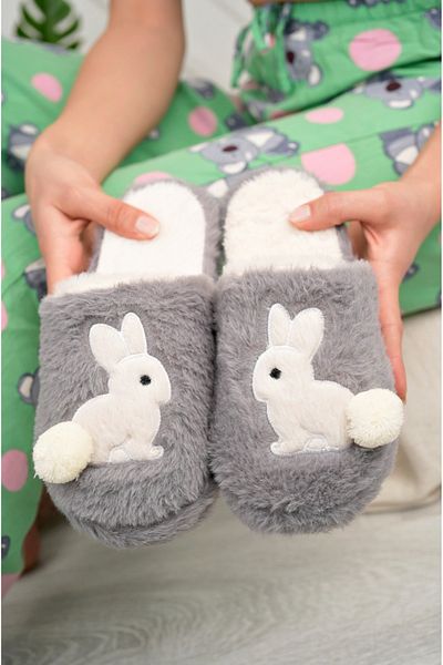 PANTOFİ SHOES Γυναικείες παντόφλες Dulce Rabbit Wool