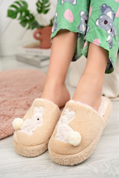 PANTOFİ SHOES Γυναικείες παντόφλες Dulce Rabbit Wool