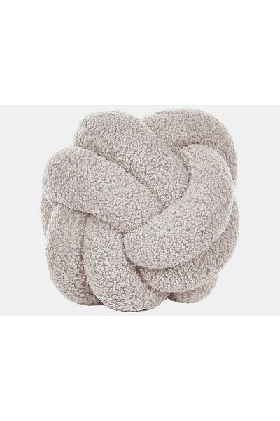 sevaradekor Teddy Knot Ball Pillow Gray Ball Pillow Dugum Pillow