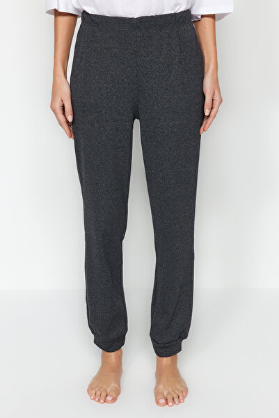Trendyol Collection Szürke-antracit 2 csomag zsinóros pamut kötött pizsama alsó THMAW24PJ00007