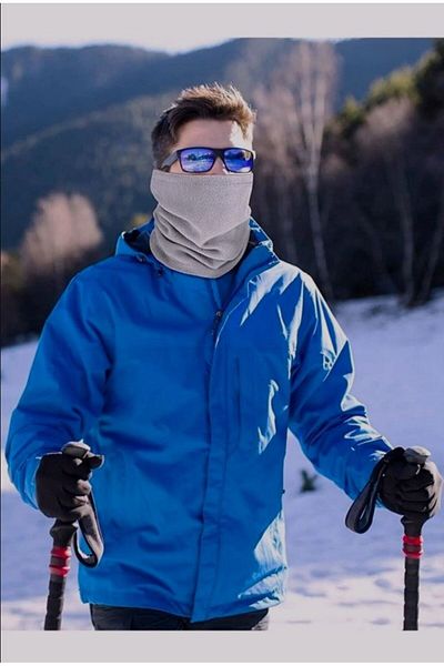 caxis Gray Winter Fleece Neck Collar Adjustable