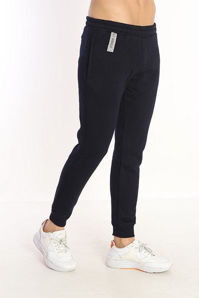 NEED LİFE Men's Navy Blue Winter Cotton Elastic Leg Slim Fit Sweatpants
