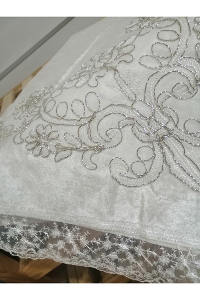 Neweste Guipure Embroidered Velvet Dowry Box Luxury Bundle Promise Engagement Wedding Bundle Table Coffee Table Machine Cover 90*90cma