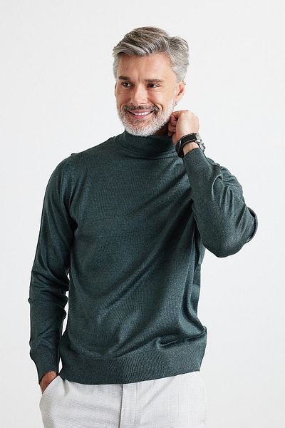 Livio Ferri Men's Standard Fit Regular Cut Turtleneck Sweater