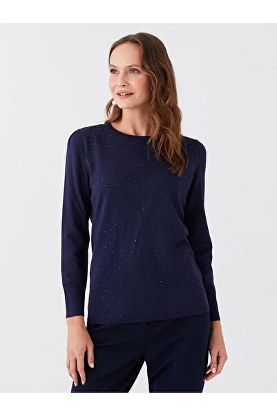 LC Waikiki LCW Grace Bisiklet Yaka Taş Baskılı Uzun Kollu Kadın Triko Kazak