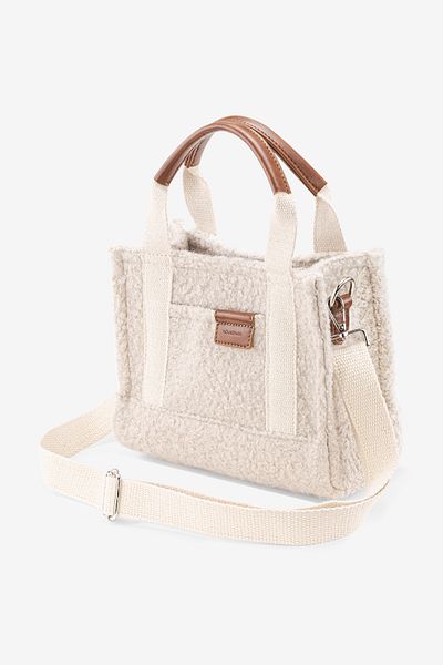 Housebags Geantă tote cremă din blană artificială pentru femei 232