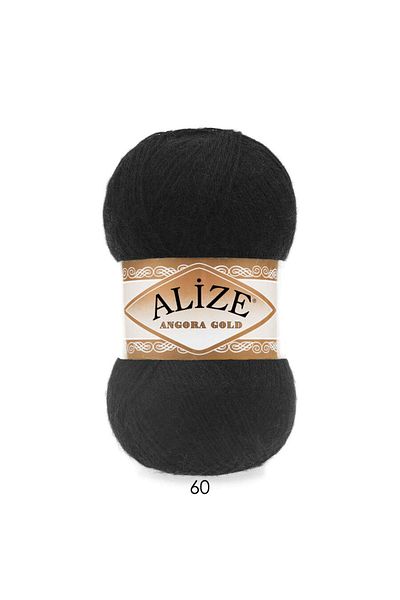 Alize Angora Gold 100g Color Black 60 Weave Yarn