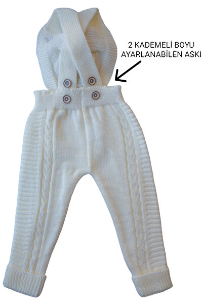 gogo bici Winter Winter Teddy Bear Hanger Buttoned Baby Kids Knitwear Tights Salopet