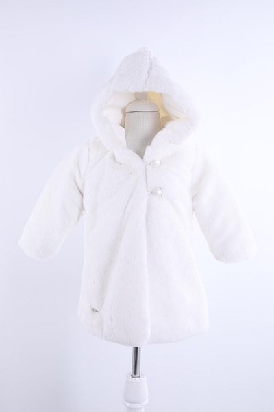 Babyhola Baby Girl Cotton Lined Cone Hooded Plush Coat Winter 13622